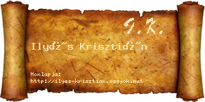 Ilyés Krisztián névjegykártya