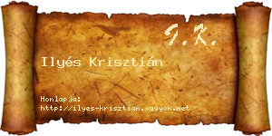 Ilyés Krisztián névjegykártya
